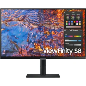 Samsung ViewFinity S8 27-Inch UHD IPS Monitor with 5ms Response, 60Hz Refresh Rate, USB Type-C 90W Charging, TUV Eye Care, Adjustable Stand LS27B800PXMXUE